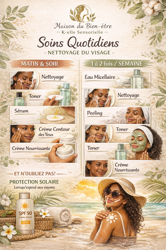 Nettoyage visage naturel – soin sensoriel peau propre et équilibrée