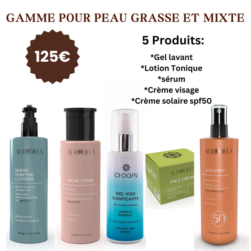 Rituel peau acnéique, grasse et mixte